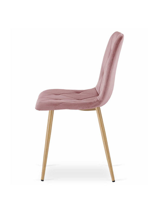 Kitchen Velvet Chair Pink Velvet 67.5x59x58cm 3pcs