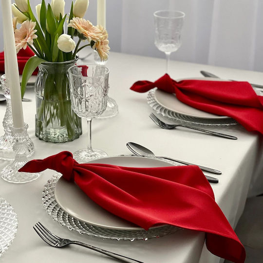 Kotonia Home Πετσέτα Φαγητού Βαμβακερή Σετ 10τμχ Red 40x40εκ.