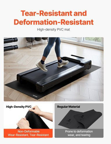 Vevor Gym Exercise Equipment Floor Mat Black 91.5x182cm