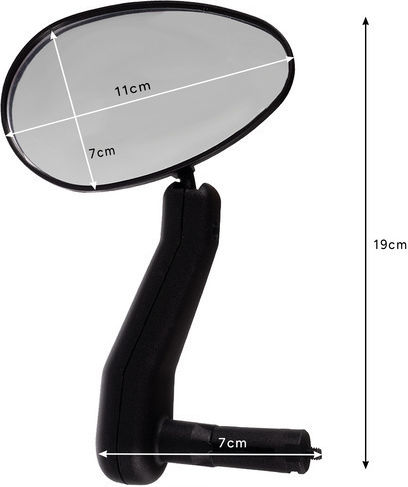 Adjustable Left Bicycle Handlebar Mirror Black 19x7cm Trizand