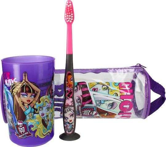 Tinokou Комплект Четка за Зъби Чаша Детски Комплект Monster High Лилав