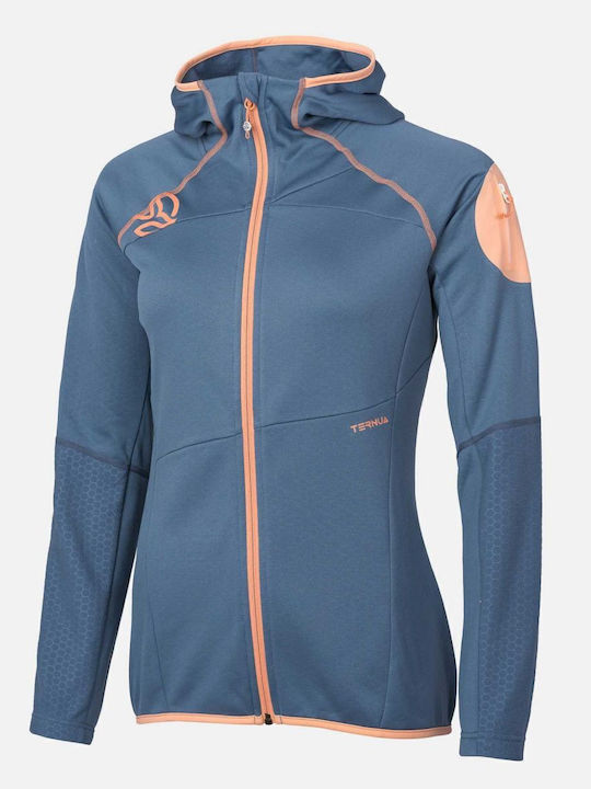Women's Short Puffer Jacket Waterproof for Winter with Hood Deep Lake