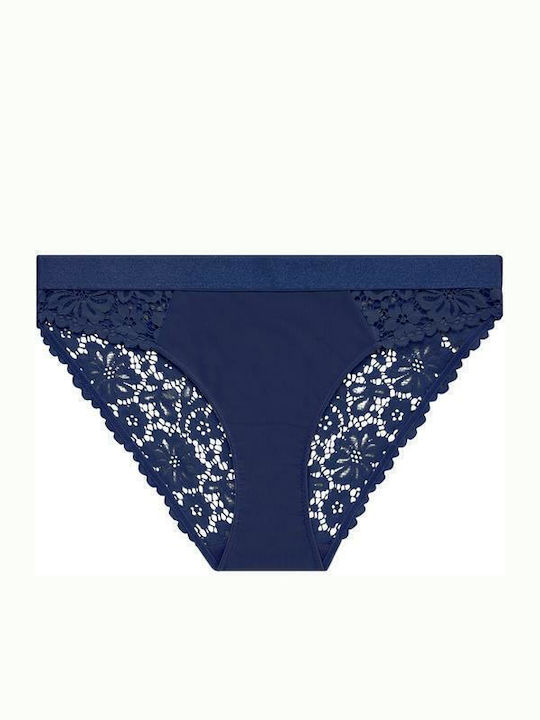 Damen Slip mit Spitze Blue