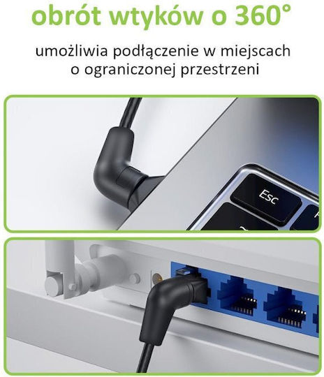 Techly U/UTP Kat.6a Ethernet Netzwerkkabel 2m Schwarzes