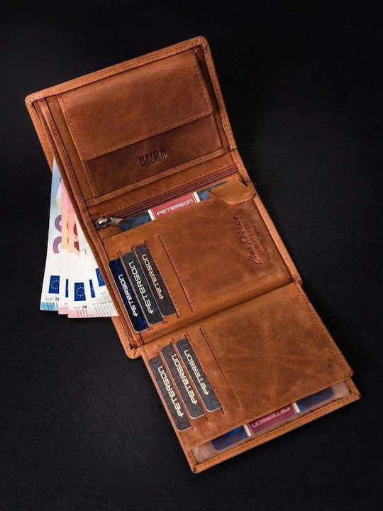 Δερμάτινο Ανδρικό Πορτοφόλι με RFID Καφέ