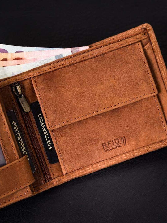 Leder Herren Geldbörse mit RFID Braun