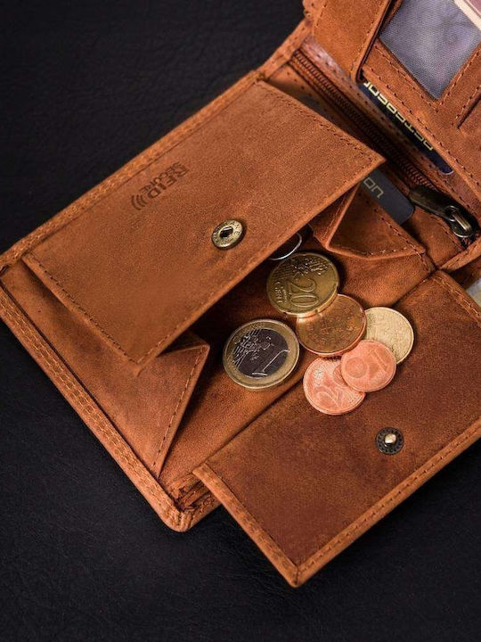 Кожен Мъжки Портфейл с RFID Кафяв