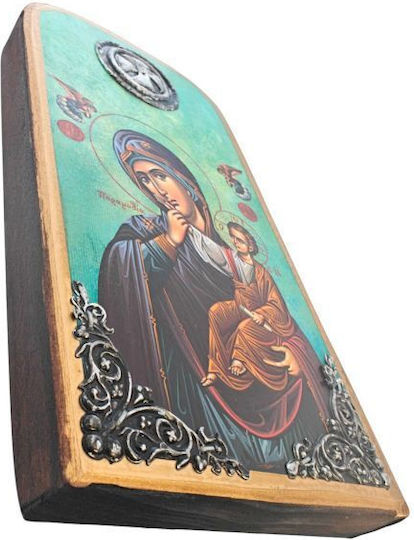 Icoană Din Lemn Fecioara Maria Parabole 20x10cm
