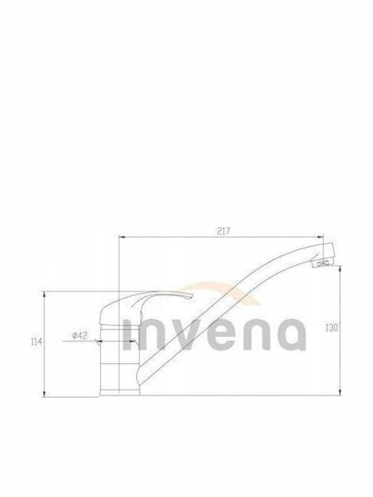 Invena Μπαταρία Κουζίνας Πάγκου Μαύρη