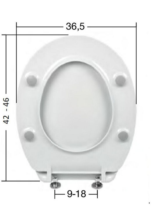ΕΒΙΟΠ Καπάκι Λεκάνης Slim Soft Close από Βακελίτη Λευκό