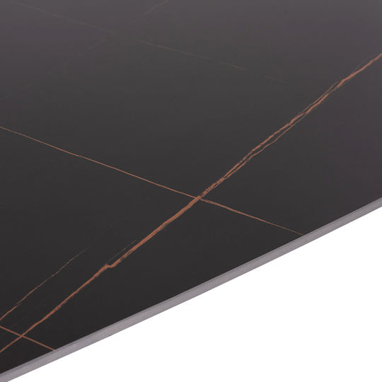 Raven Table Dining Room with Ceramic Surface Black Marble 160x80x74cm