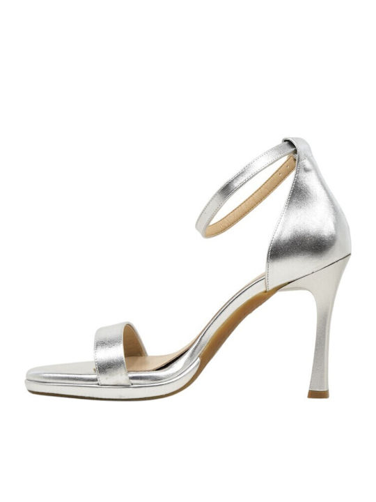 Leather Sandals Silver