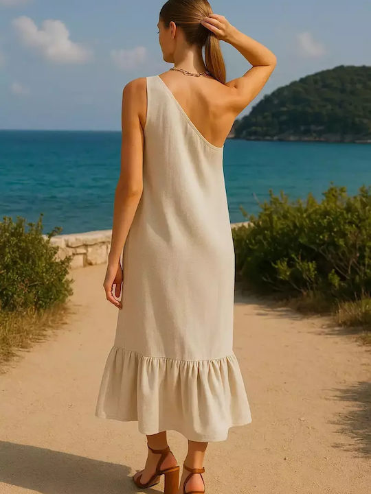 Summer Midi Dress Beige
