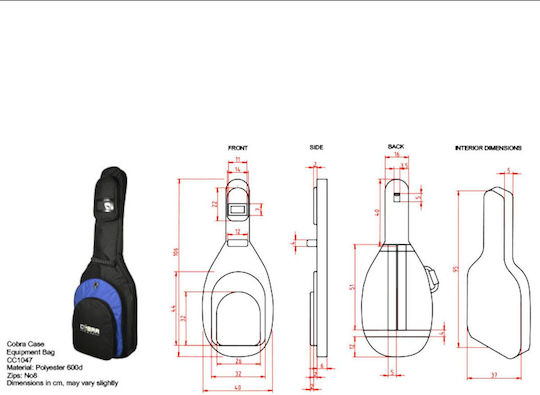 Cobra Koffer E-Gitarre Gepolstert Schwarz