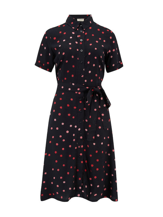 Sommer Midi Hemdkleid Kleid Schwarz