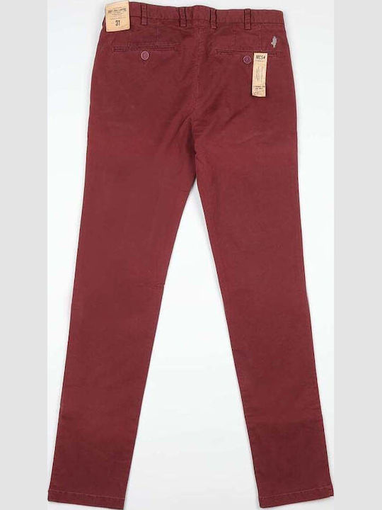 Trousers Chino Elastic in Slim Fit Bordeaux