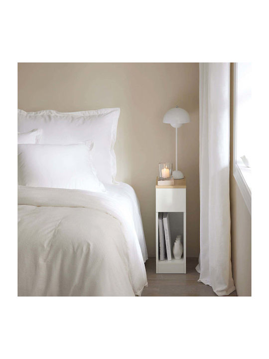 Noptiere Lemnoase Albe 2buc 20x60x35cm