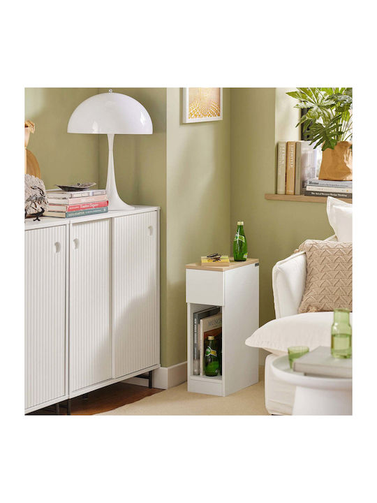Noptiere Lemnoase Albe 2buc 20x60x35cm