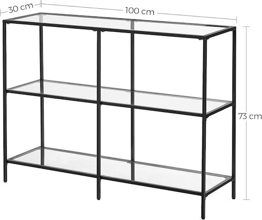 Glass Console Table Black L100xW30xH73cm