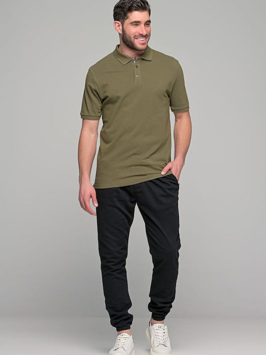 Bluza Bărbați Polo Cu Nasturi Kaki