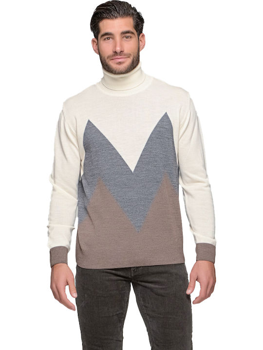 Phoenix Wool Men's Knitted Turtleneck 1310100 Ecru