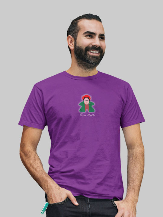 Frida Kahlo Meeple T-shirt Sky Blue