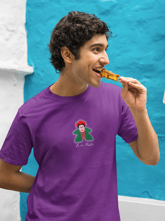 Frida Kahlo Meeple T-shirt Sky Blue
