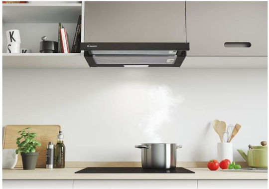 Candy Sliding Vent Hood 60cm Black