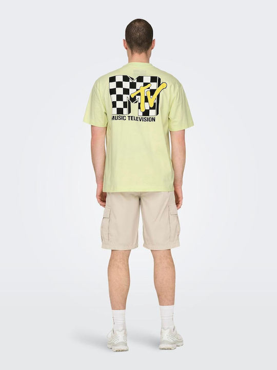 Mtv Music Television T-shirt – ’90s Backprint Edition Light Yellow