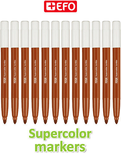 +Efo Supercolor Braun Zeichenmarker Dicke Set 12Stück