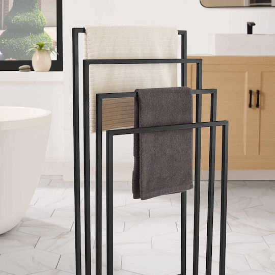 Freistehender Kleiderständer Badezimmer Einzeln ​93.5x93.5cm Inox Schwarz