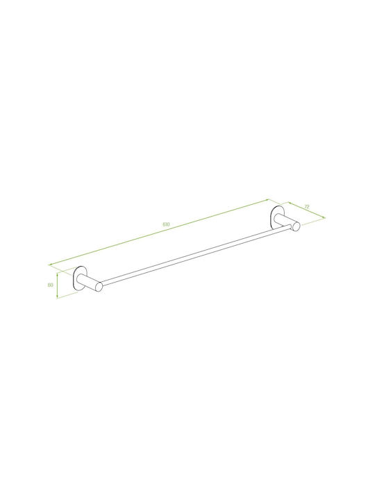 Laveo Καλόγερος Μπάνιου Μονός ​61x61cm Inox Λευκός