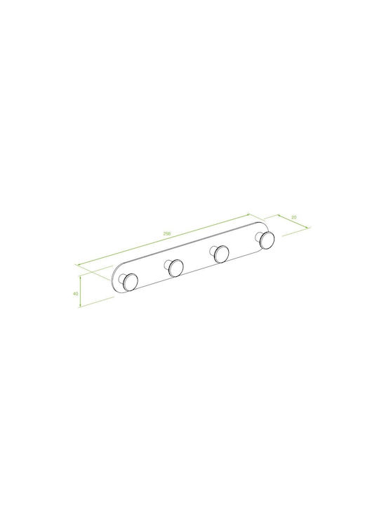 Laveo Кука Баня 4 Места с винтове ​25.6x25.6см Inox Розов