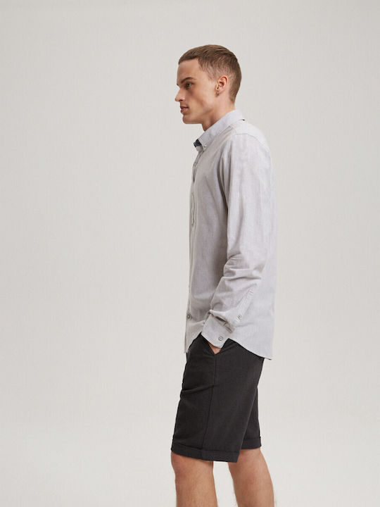 Diverse Πουκάμισο Μακρύ Μανίκι Prm Linen White-grey