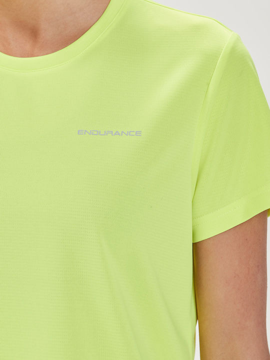 Endurance Tricou Vista W Performance S S Tee 5001 Galben de Siguranță