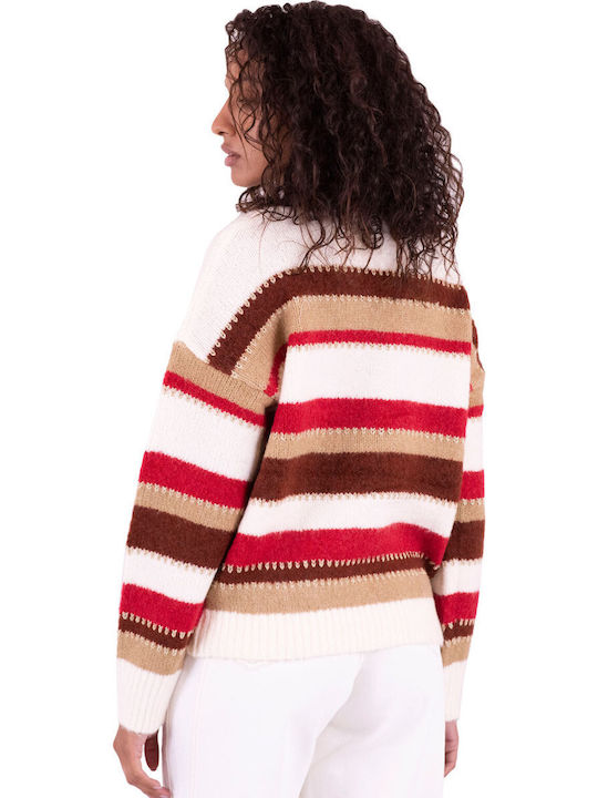 Byoung 'nadim' Striped Knitted Women's Blouse 20810214-200849 200849/barbados Cherry Mix