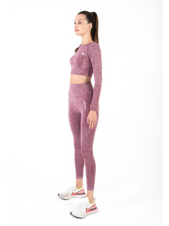 Tabata Impulse Seamless Langärmeliges Crop-Top Imp21lsct Blau