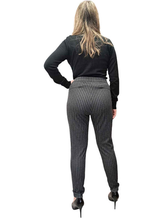 Women's Striped Trousers Miss Miss Gray Women's Striped Trousers Miss Miss Gray