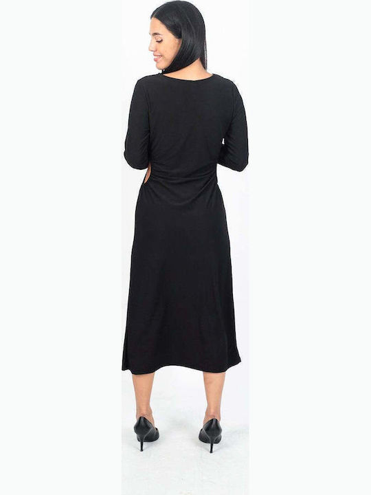 Maxi Kleid Mit Seitlichem Ausschnitt Schwarz