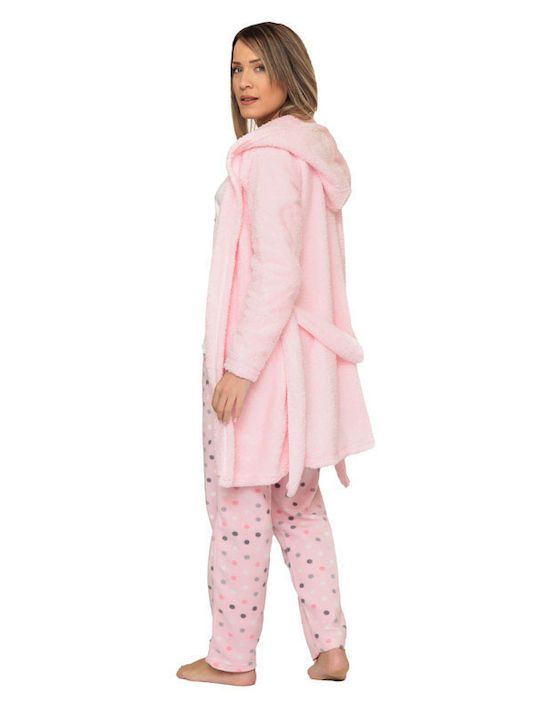 SNC Homewear Χειμερινή Γυναικεία Ρόμπα με Πιτζάμα