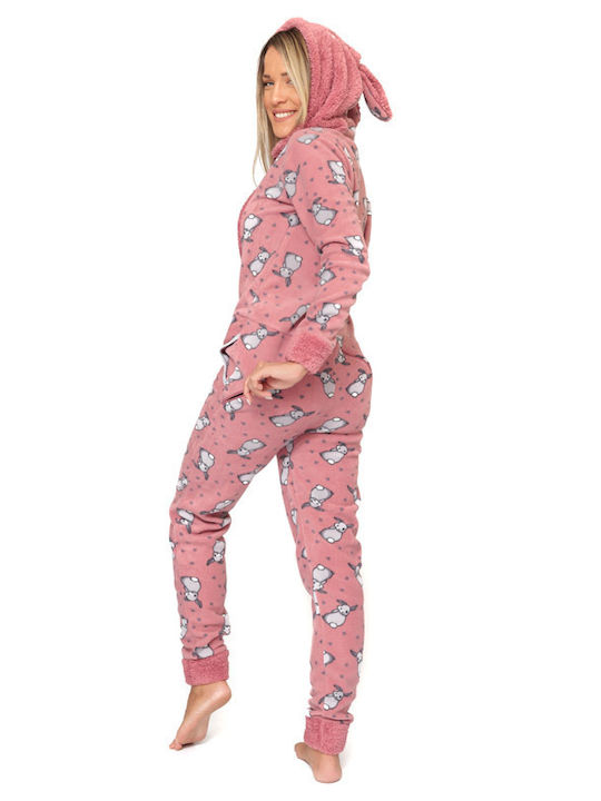 Γυναικεία Πυτζάμα Ολόσωμη Fleece 20191-1
