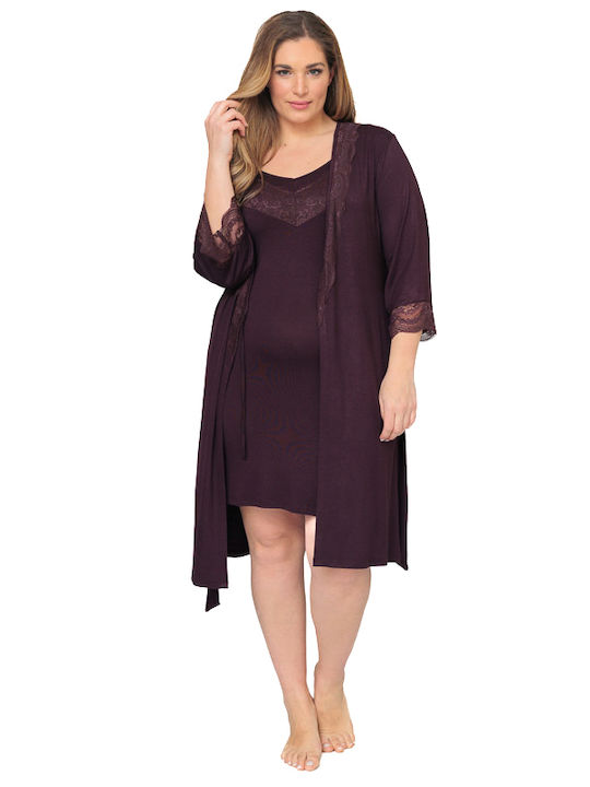 Set Pijamale dama Halat cu cămașă de noapte 29073