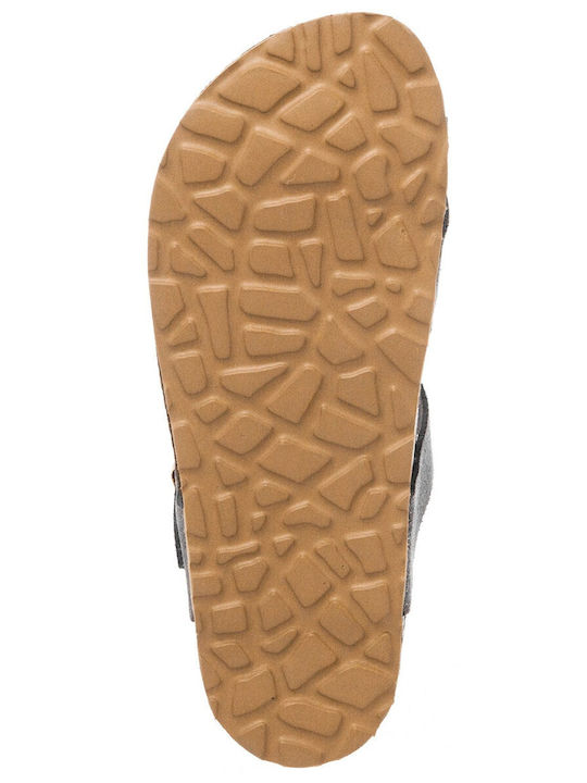 Дамски Пантофи 580-23018 Кожени Сребърни Tsoumpas