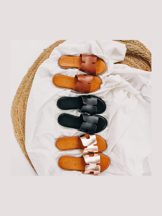 Camel Leather Handmade Flat Sandal Design