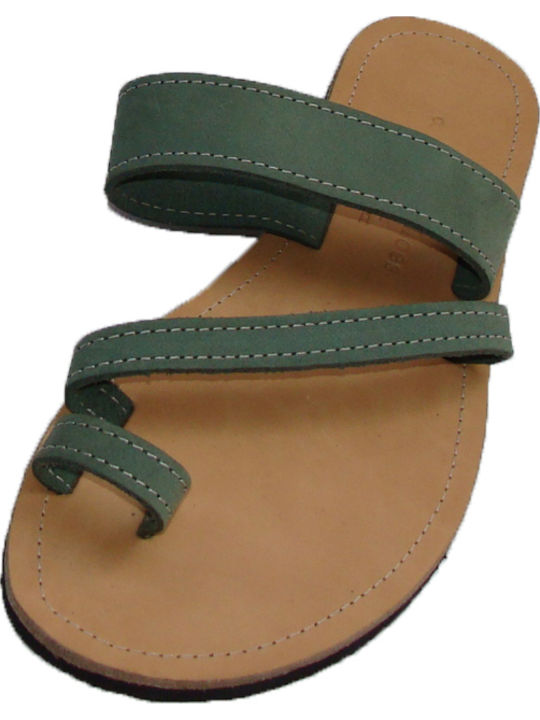 Sandale De Piele "Elenă" Handmade Culoare Verde