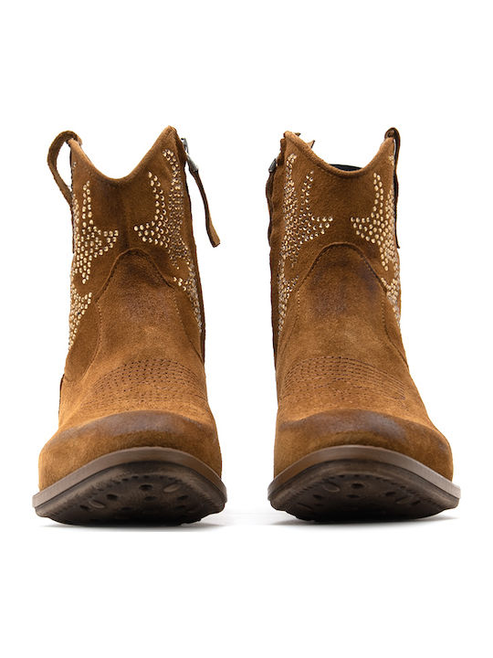 Divine Follie Suede Leather Ankle Boots Women Divine Follie Καφε Χρυσο Dvn-gaia7-cuoio-s
