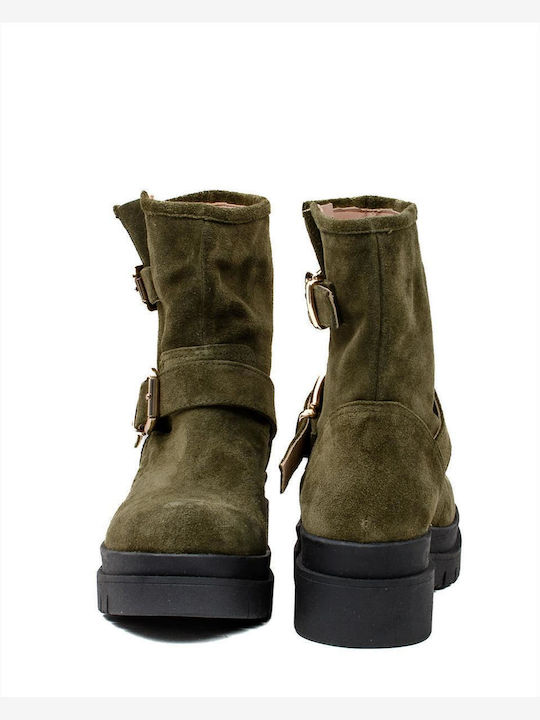 Stiefeletten Damen Leder Zakro Collection Sb-9-fw22-23 Khaki Stiefeletten Damen Leder Zakro Collection Sb-9-fw22-23 Khaki