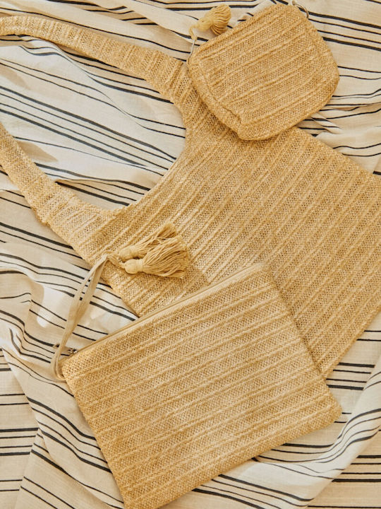 Calma House Wicker Beach Bag Beige