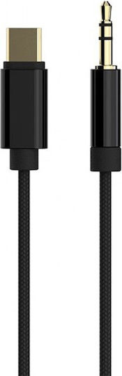 Cablexpert Braided USB 2.0 Cable USB-C male - 3.5mm Μαύρο 1.5m CCA-CM3.5M-1.5M