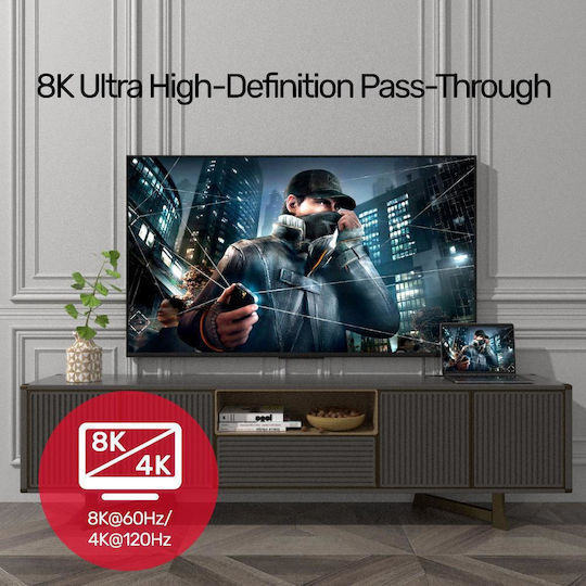 Unitek USB 4 Video Cable USB-C Male - USB-C PD Black 0.8m